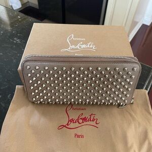 Authentic Christian Louboutin  Studded Beige Wallet